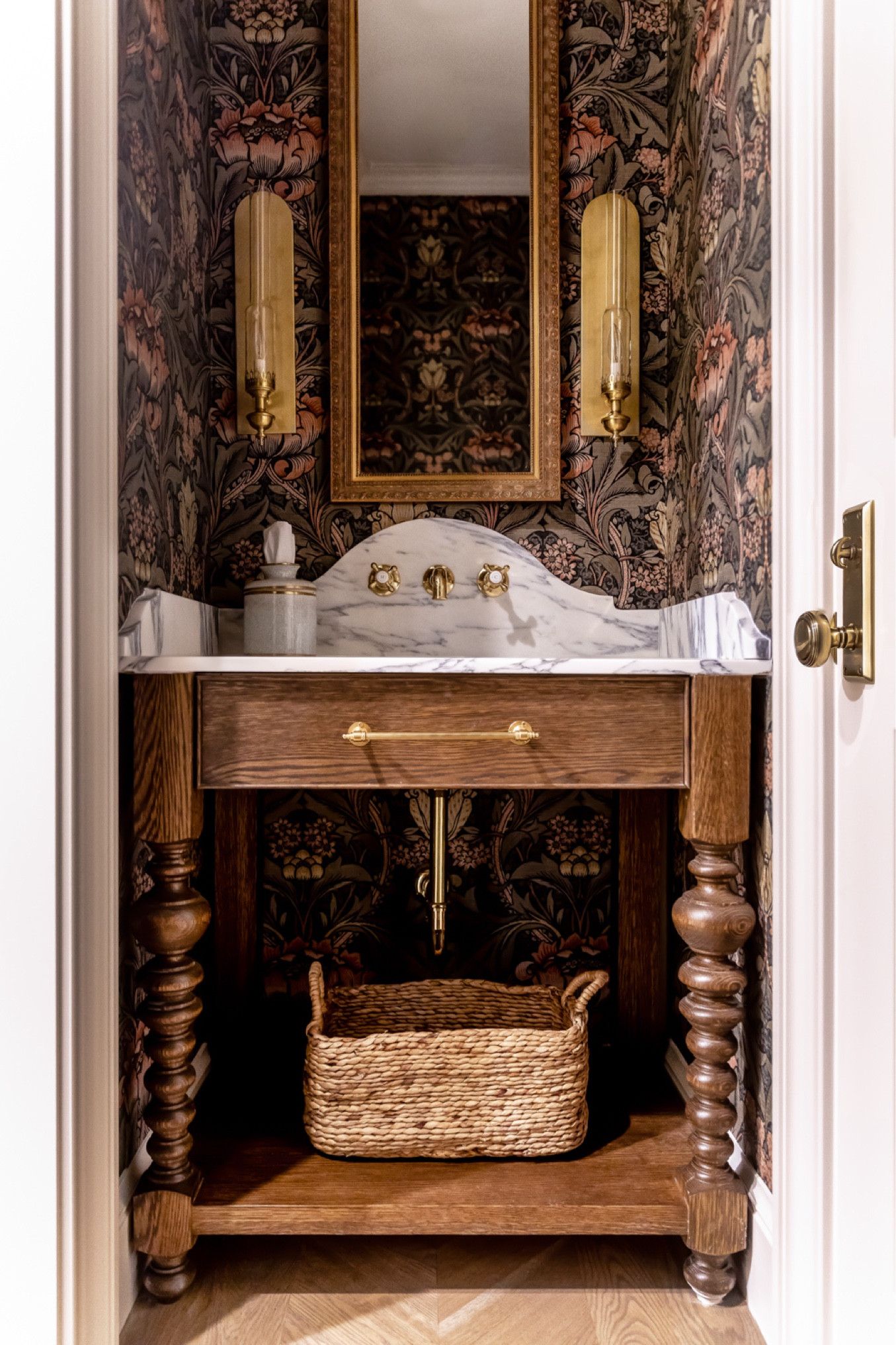 Let’s recreate our powder bath with similar or exact links! Exact sconces you can purchase through my website. Our exact mirror was custom made by a framing company. It’s very skinny and tall (17”x 54”)! Vanity is custom. Faucet is from waterworks. Towel rod from Pepe & Carol. Marble is Arabescato Corchia. Wood floors are white oak no knots classic gray by Duraseal stain. Don’t forget that slow close toilet seat! 

#LTKHome