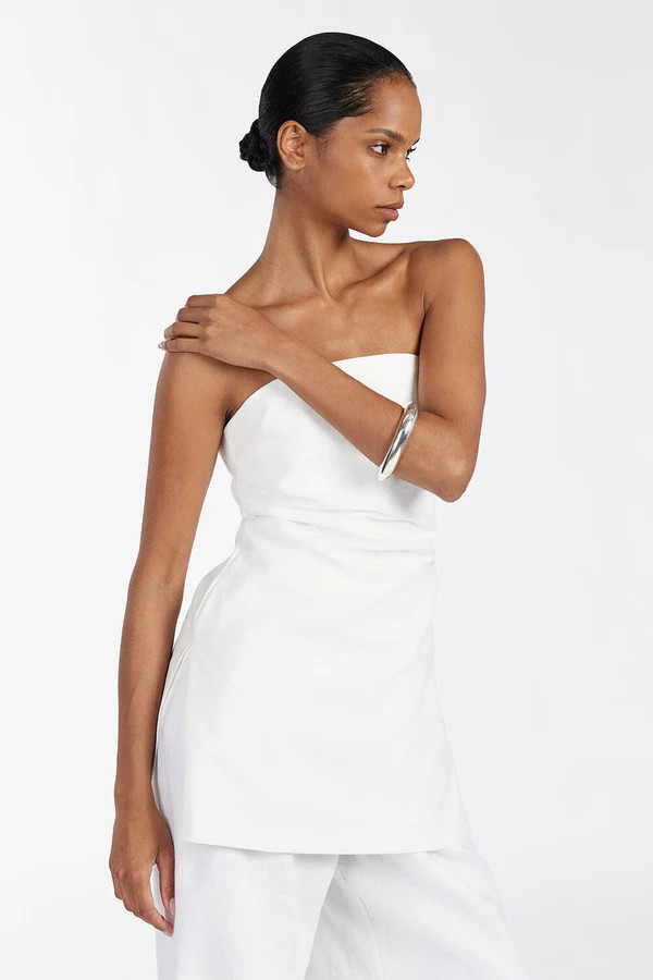 LEO WHITE STRAPLESS TUNIC | DISSH