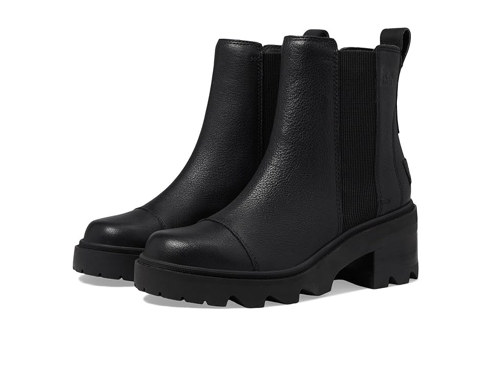 SOREL Joan Nowtm Chelsea Women's Boots Black/Black : 11 B - Medium, Leather/Textile | Zappos