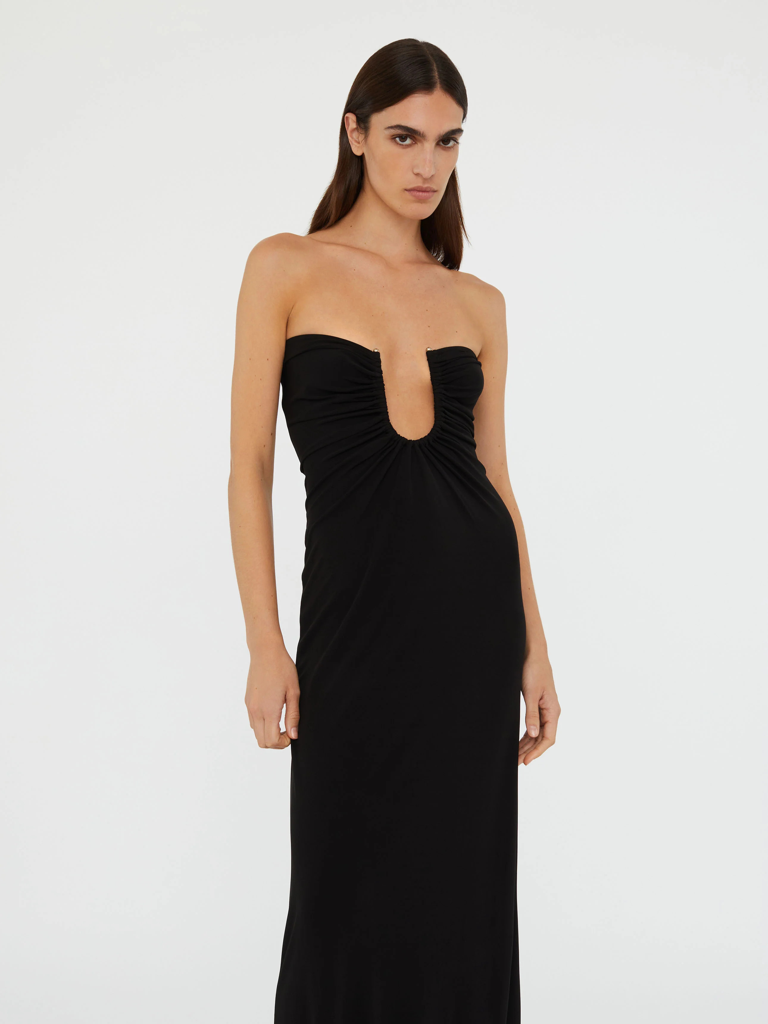 Christopher Esber | Arced Palm Strapless Dress Black | Christopher Esber (Global)