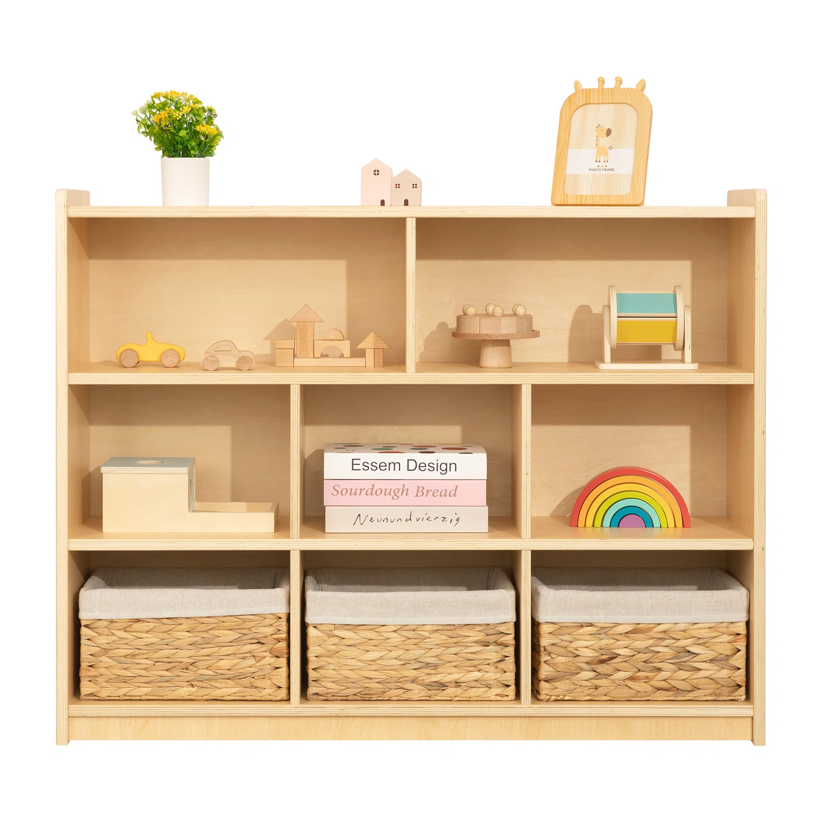 8 Compartment Montessori Shelf, Ideal Toy Storage with Back 31.5'' H X 44.6'' L | Wayfair North America