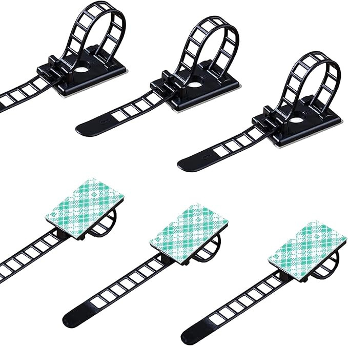 50 Pieces Cable Management Desk Wire Organizer Cable Ties Zip Ties Adhesive Cord Clips Cord Keepe... | Amazon (US)