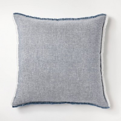 Oversized Reversible Linen Square Throw Pillow with Frayed Edges - Threshold™ designed with Studio M | Target