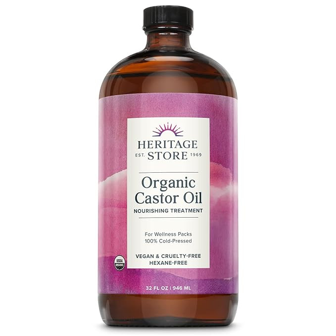 HERITAGE STORE Organic Castor Oil, Nourishing Hair Treatment, Deep Hydration for Healthy Hair Car... | Amazon (US)
