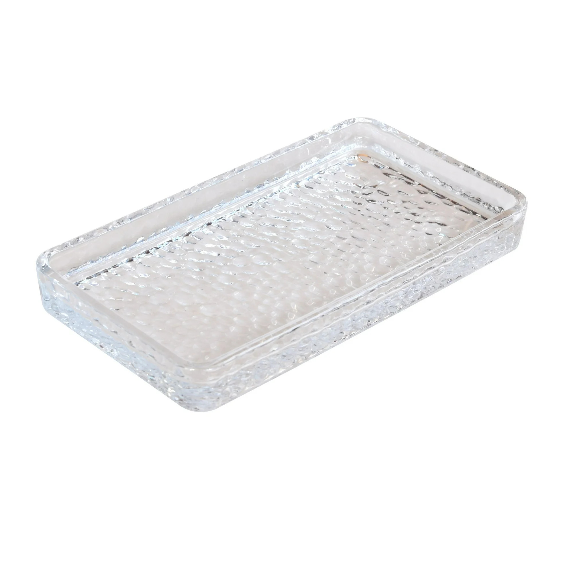 Better Homes & Gardens Hammered Glass Vanity Tray Organizer, Clear | Walmart (US)