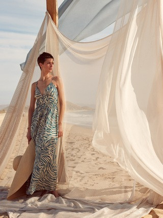 Rosalia Cotton-Silk Maxi Dress | Banana Republic (US)