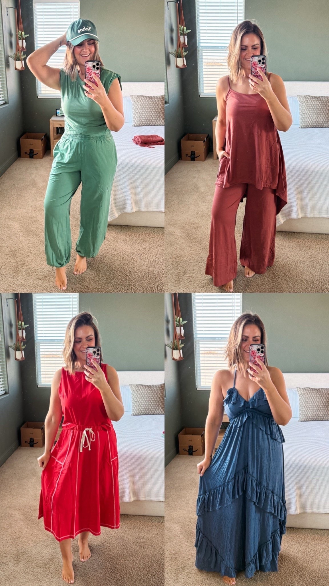 Free People spring order 
Green set, XL (could do large also for a more fitted look)
Burnt orange set, medium (size down)
Red set, medium (size down)
Blue dress, medium (size down unless your cup size is larger than a D)

Size 12, midsize, spring outfits, free people, free people movement, travel outfit, resort wear, spring break

#liketkit #LTKootd #LTKMidsize #LTKmomlife
