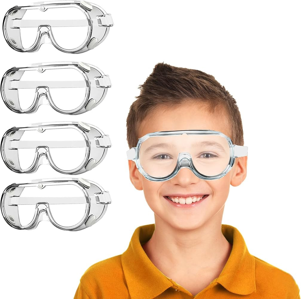 4 Pack Kid Science Goggles Bulk,Clear Safety Goggles Kids, Safety Goggles Kids, Eye Protection fo... | Amazon (US)