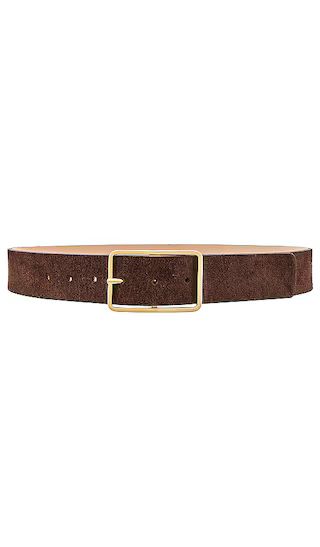 Milla Suede Belt in Chocolate & Gold | Revolve Clothing (Global)