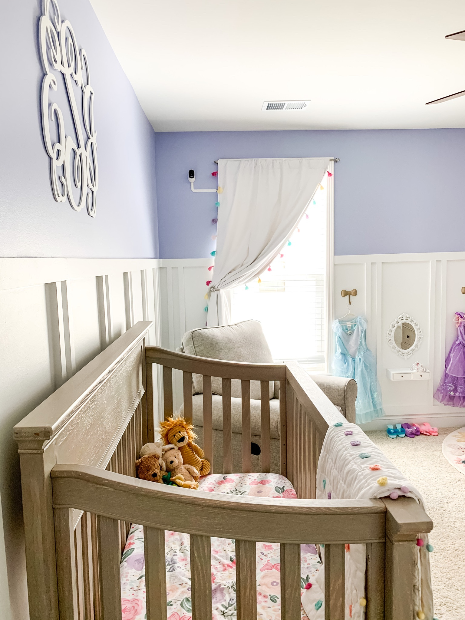 Girls bedroom, girls nursery, pottery barn nursery, nursery curtains, nursery bedding, toddler bedding, toddler girls room, convertible crib, colorful kids room, hanging monogram, wall monogram, floral crib sheet, colorful baby bedding 

#LTKbump #LTKhome #LTKkids