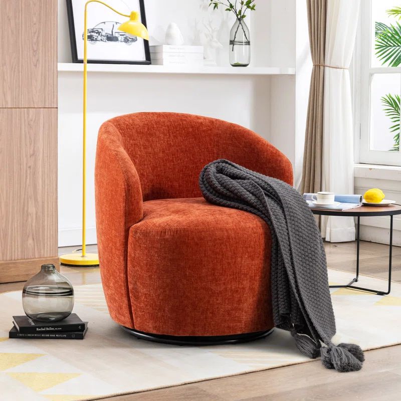 Nayomee Upholstered Swivel Barrel Chair | Wayfair North America