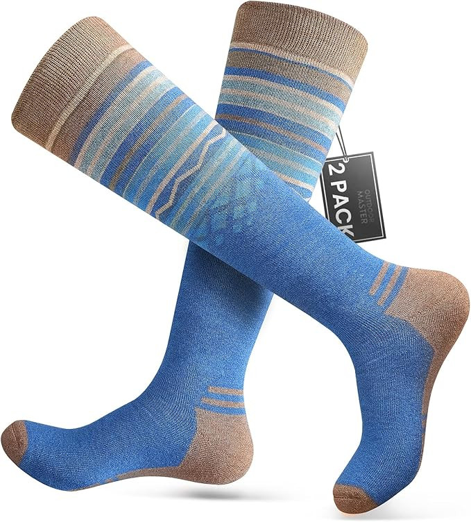 OutdoorMaster Merino Wool Ski Socks for Men & Women, Unisex Thermal Winter Warm Snowboarding Sock... | Amazon (US)