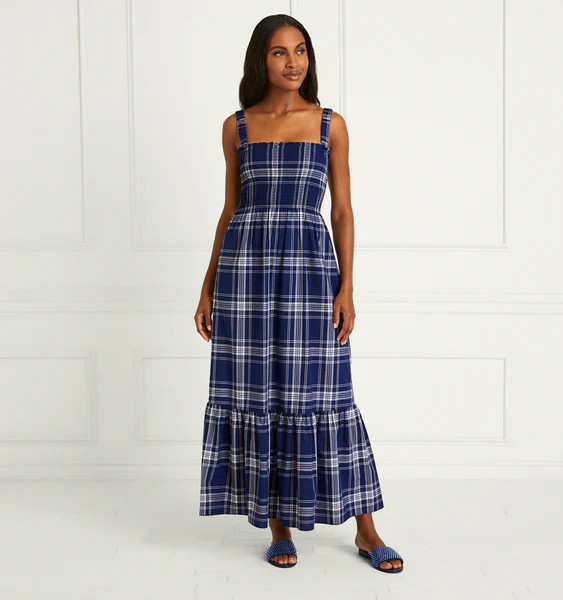 The Anjuli Nap Dress - Navy Spring Plaid | Hill House Home US