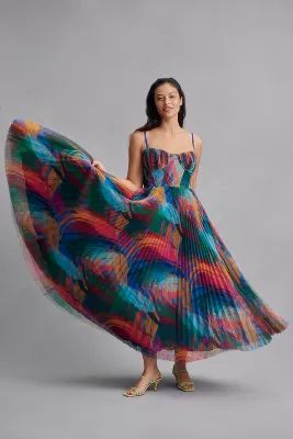 Hutch Pleated Sweetheart Dress | Anthropologie (US)