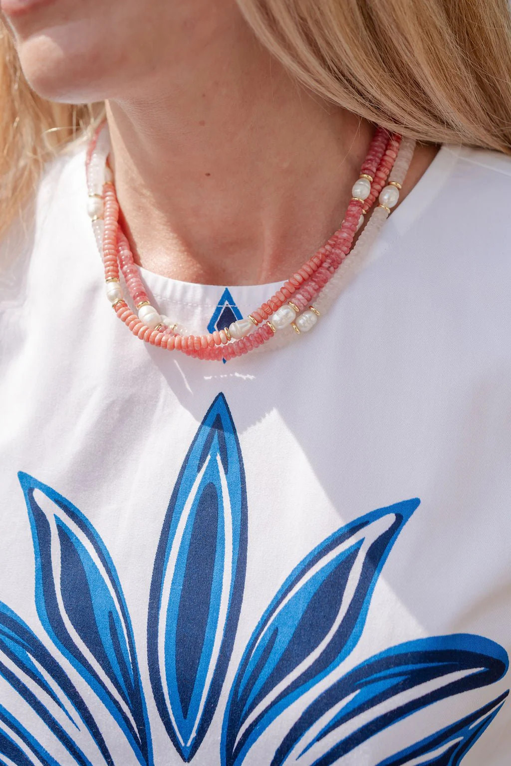 Jenny - Quartz Beaded Necklace with freshwater Pearl | Lisi Lerch Inc