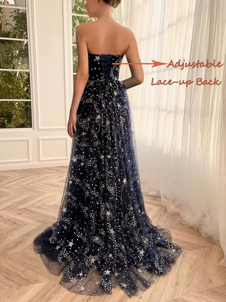 UZN Sparkly Starry Tulle Homecoming Dresses for Teens Short Sleeveless Formal Prom Party Gowns | Amazon (US)