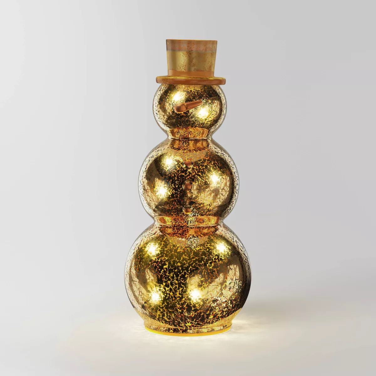 Lit Mercury Style Glass Snowman Christmas Figurine - Wondershop™ Gold | Target