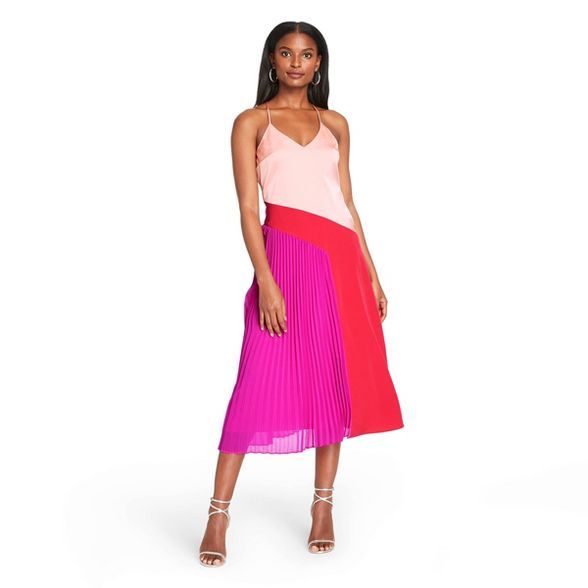 Women's Pleated Dress - CUSHNIE for Target (Regular & Plus) Pink/Red | Target
