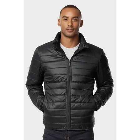 Puff Jacket - Men's Light Quilted Slim Fit Puff Jacket (2XL, Black) | Walmart (US)