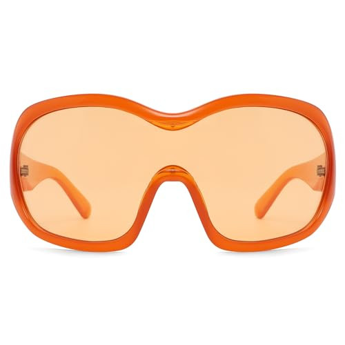 Oversized Trendy Wrap Around Sunglasses for Women Men - Cool Concert shades 2000s Retro Round Big... | Amazon (US)