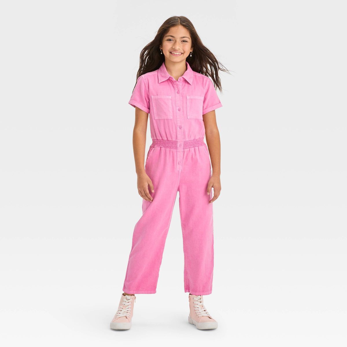 Girls' Short Sleeve Utility Jumpsuit - Cat & Jack™ | Target