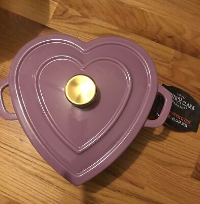 SMITH & CLARK Ironworks Purple Heart Shaped Dutch Oven 3QT Enameled Cast Iron  | eBay | eBay AU