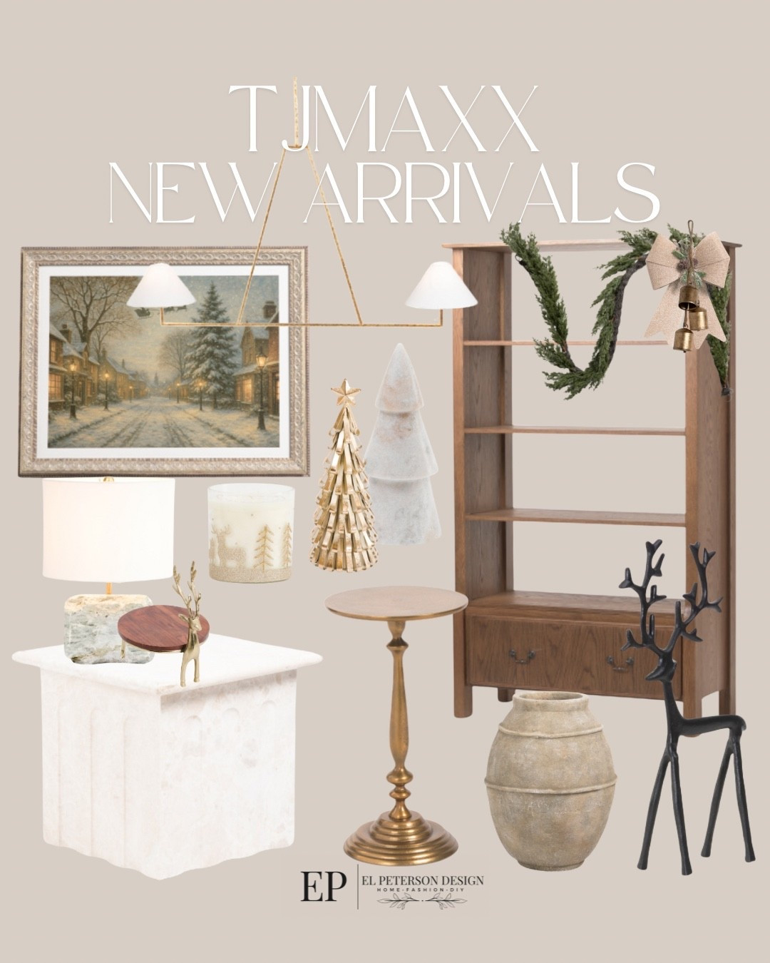 Tjmaxx
New arrivals 
Artwork
Table top trees
Table top reindeers
Accent table 
Coffee table
Candle 
Vase 

#LTKFindsUnder50 #LTKFindsUnder100 #LTKHome