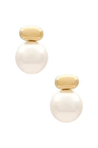 SHASHI Empress Pearl Earring in Gold & Pearl from Revolve.com | Revolve Clothing (Global)