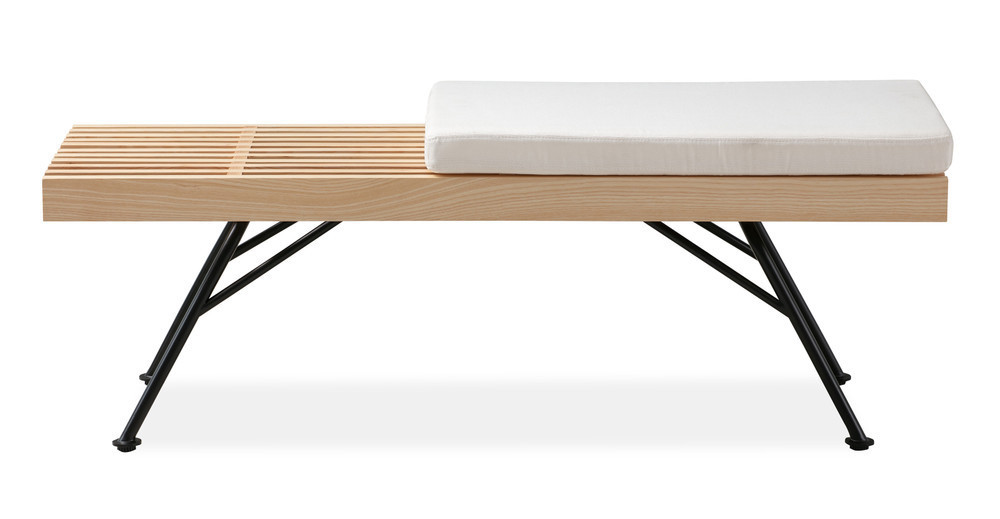 Wright 48" Slat Bench, Natural Ash | Kardiel