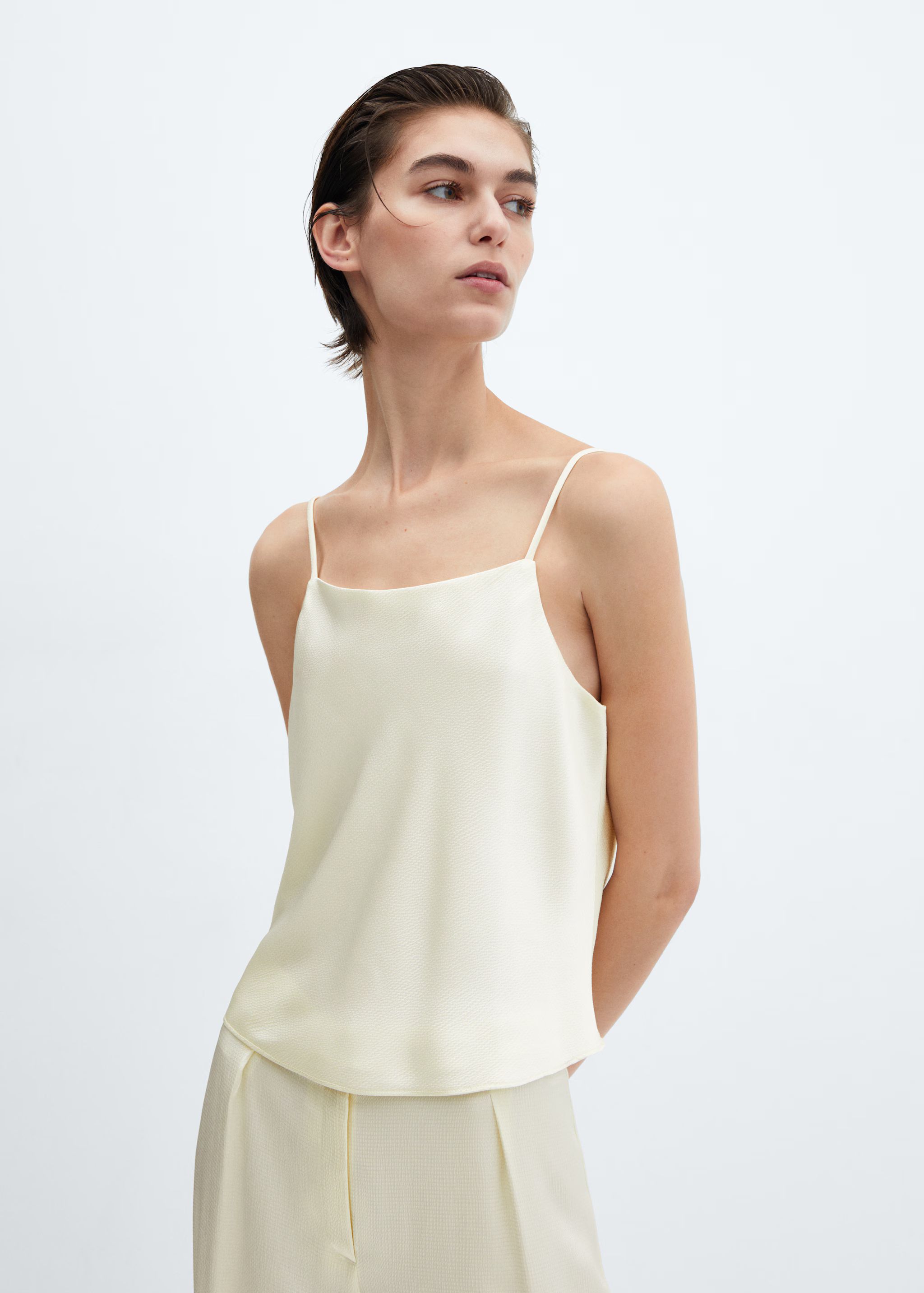 Satin top with straps | MANGO (US)