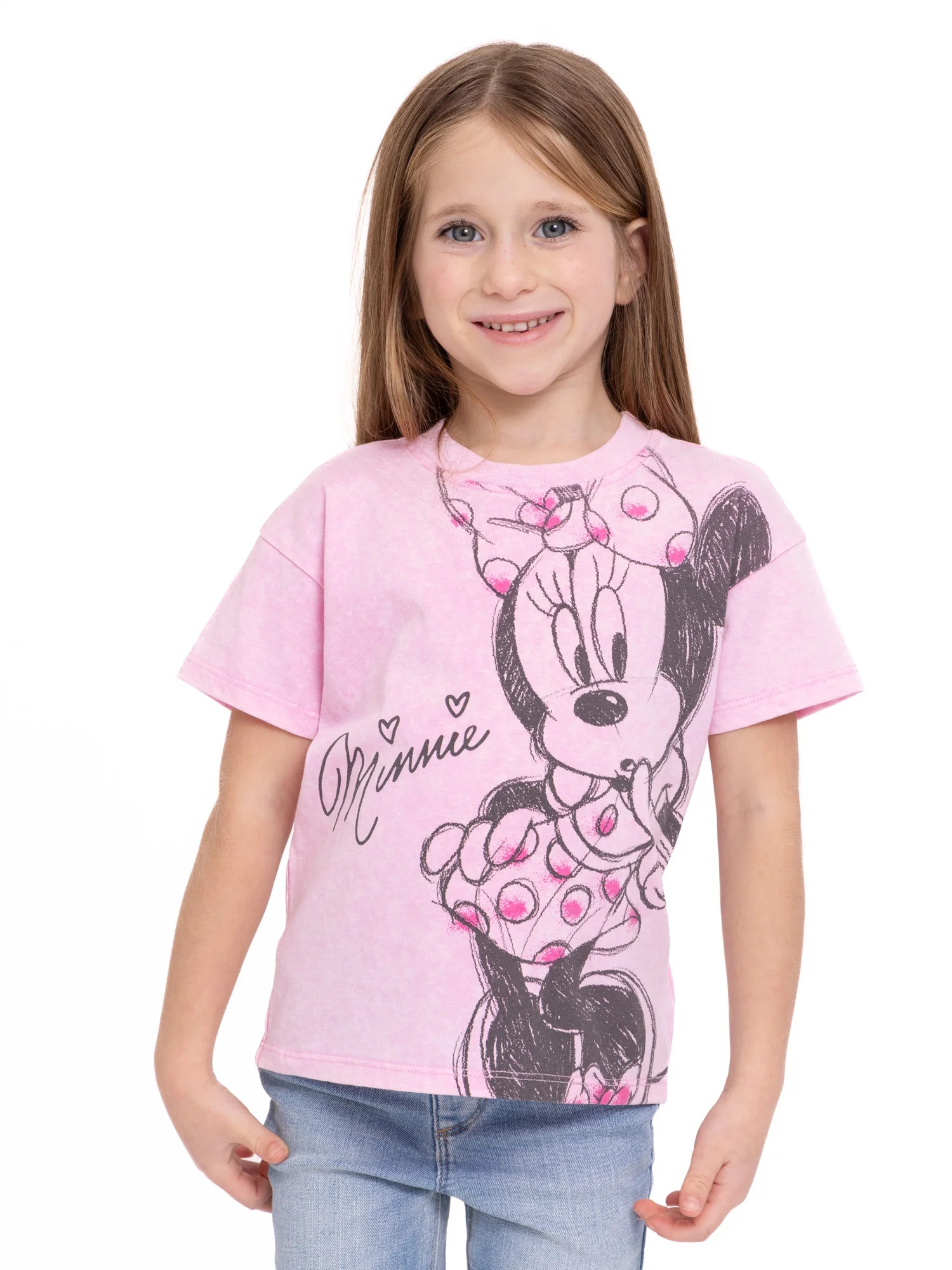 Minnie Mouse Toddler Girls Short Sleeve Crewneck T-Shirt, Sizes 12M-5T | Walmart (US)