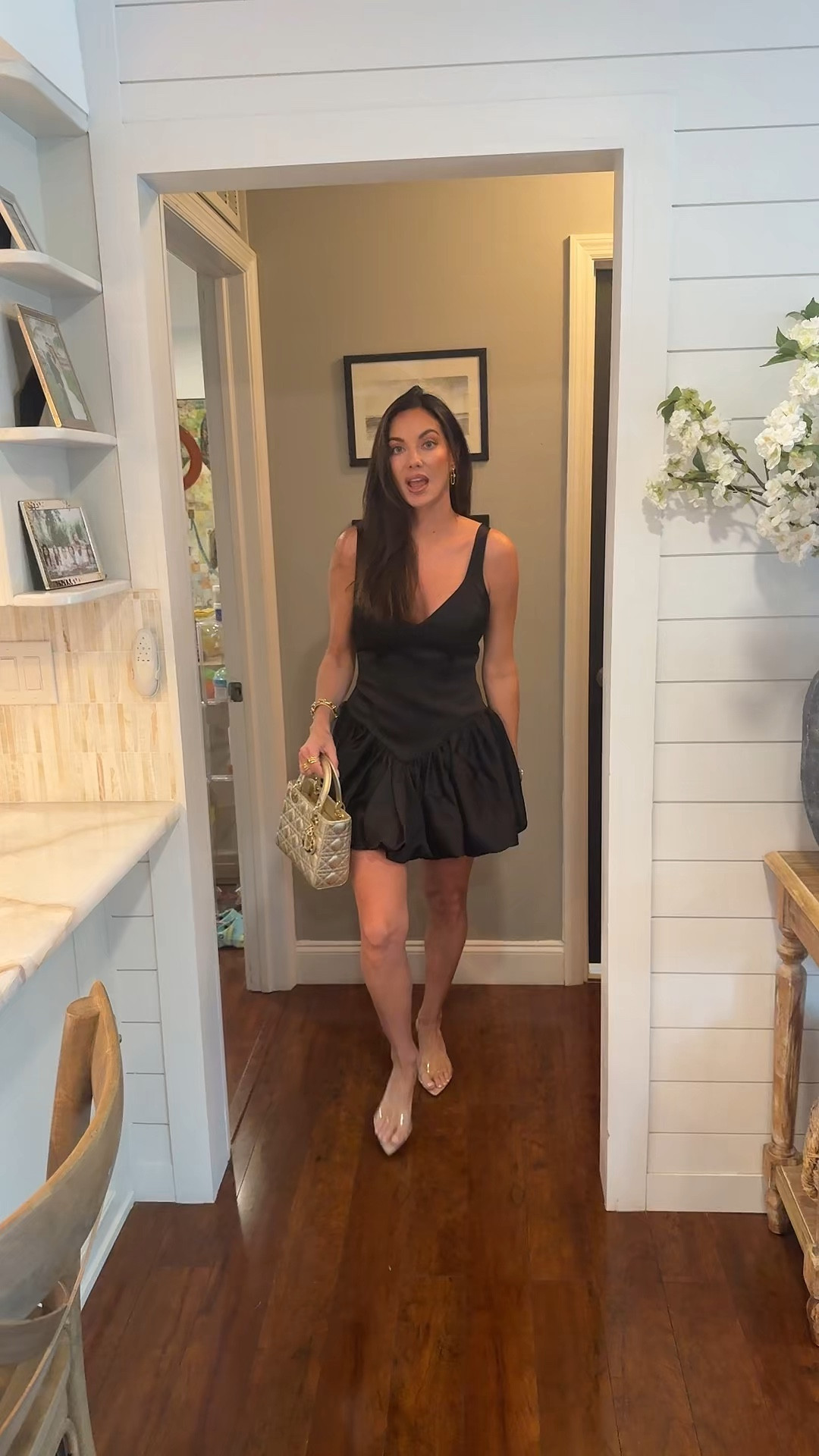 This fun dress is available at Nordstrom Rack on huge discount! 🖤 #littleblackdress #fashioninspo #weddingguest
