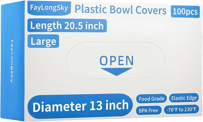 100 Boxed Bowl Covers Bread Proofing Large Plastic Wrap for Food Shower Caps for Sourdough Bread ... | Amazon (US)