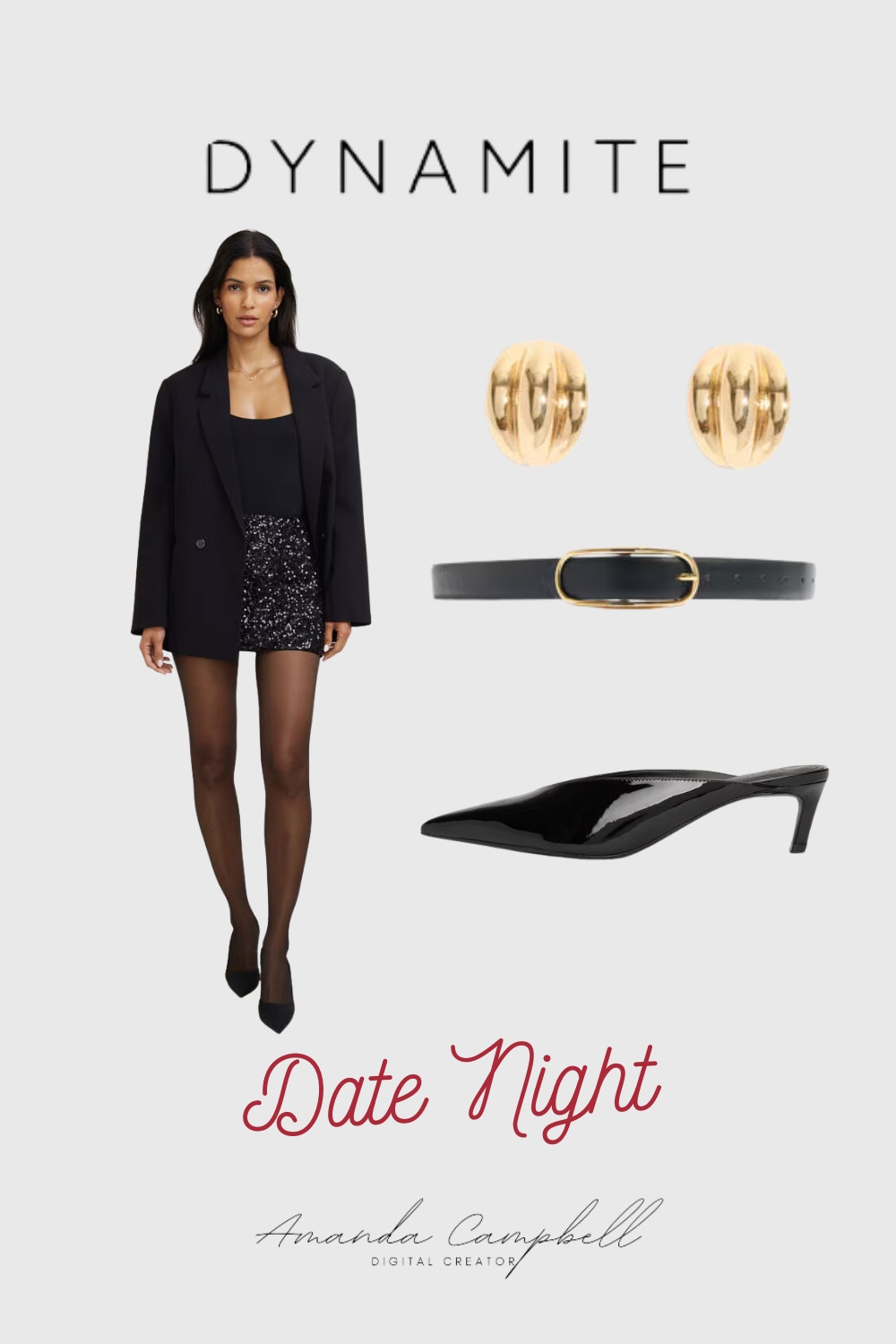 Chic Date Night Outfit from Dynamite

Stepping out in style ✨ This all-black Dynamite look is giving effortless sophistication — the perfect mix of glam and confidence for your next date night. From the sequin mini skirt to the oversized blazer, it’s all about balancing sparkle with sleek.

🖤 Shop the look:

Oversized Blazer

Sequin Mini Skirt

Sheer Tights

Pointed-Toe Mules

Gold Statement Earrings

Slim Leather Belt

Ready to turn heads? Tap to shop the full outfit on @shop.LTK and save this look for your next night out.

#DynamiteStyle #DateNightOutfit #ChicStyle #AllBlackOutfit #LTKFashion #LTKStyle #OOTN #FallFashion2025 #EffortlessStyle #CanadianStyle #MinimalChic #ShopLTK 

 