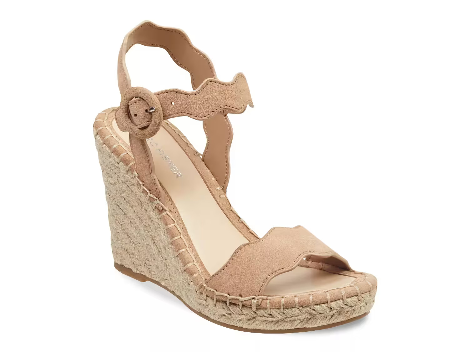 Marc Fisher Kai Espadrille Wedge Sandal - Women's - Beige - Size 10 - Ankle Strap Espadrille Wedge | DSW