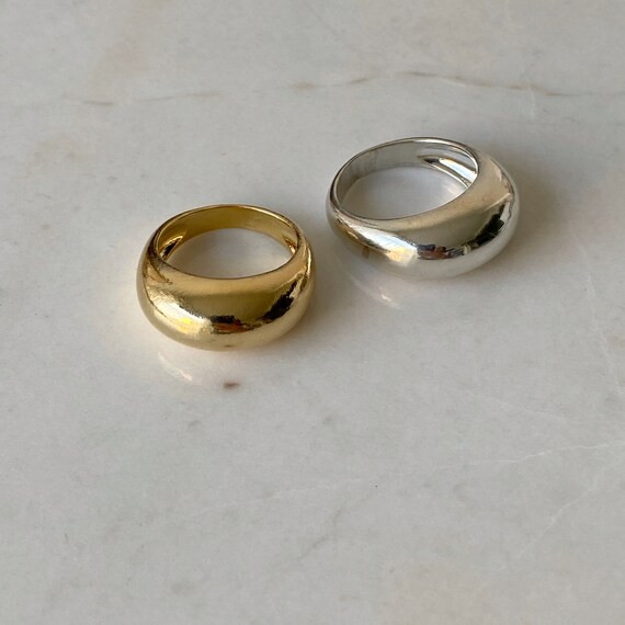 Gold/silver dome ring, statement dome ring, stacking ring, dome ring, statement ring, gold ring, ... | Etsy (US)