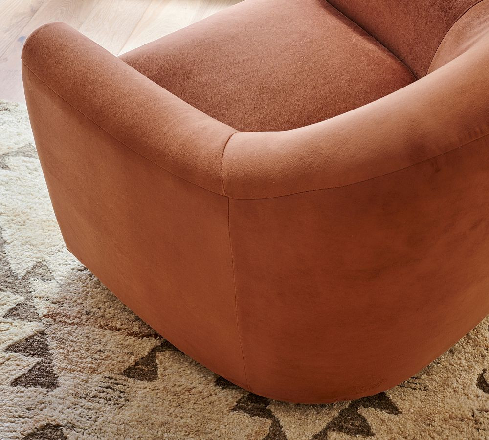 Gideon Upholstered Swivel Armchair | Pottery Barn (US)