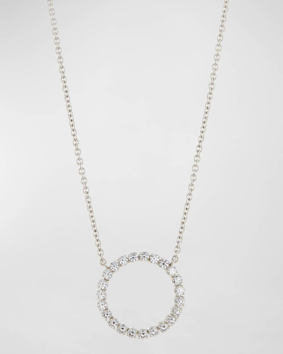 Medium CZ Circle Pendant Necklace | Neiman Marcus