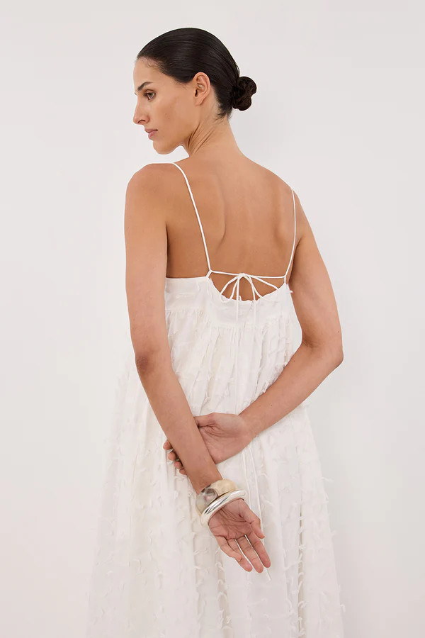 PALOMA WHITE BABYDOLL MIDI DRESS | DISSH