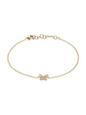 Saks Fifth Avenue 14K Yellow Gold &amp; 0.06 TCW Diamond Bracelet on SALE | Saks OFF 5TH | Saks Fifth Avenue OFF 5TH