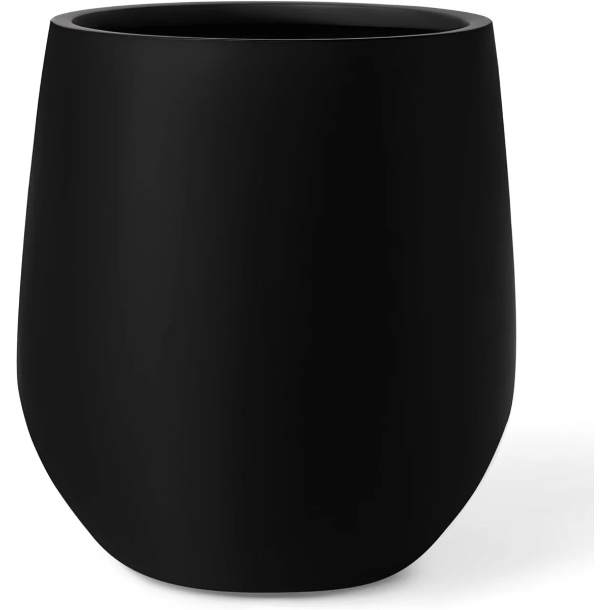 Indoor/Outdoor Small Corso Fiberstone Planter - Tricorn Black 12.5"H (Opening 9") | Wayfair North America