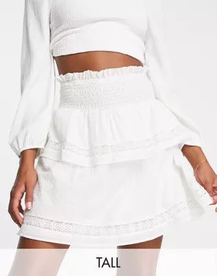 Violet Romance Tall crochet insert layered mini skirt co-ord in white | ASOS | ASOS (Global)