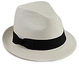 Hat Attack Women's Brim Fedora Hat, Bleach/Black, One Size | Amazon (US)