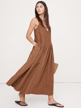 Linen Drop-Waist Maxi Dress | Banana Republic (US)