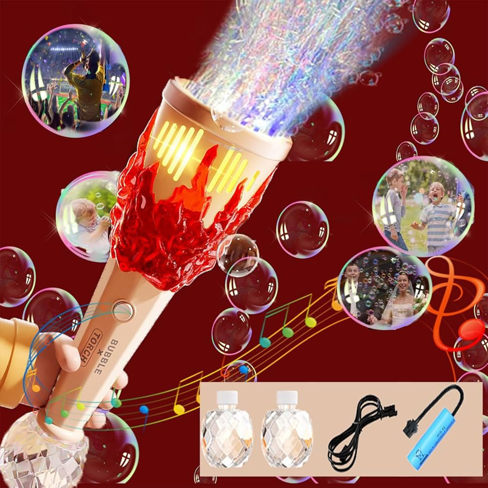 Bubble Wand Electric Bubble Maker Machine,Blingbrione 10 Holes Torch Auto Bubble Blower Light-up ... | Amazon (US)
