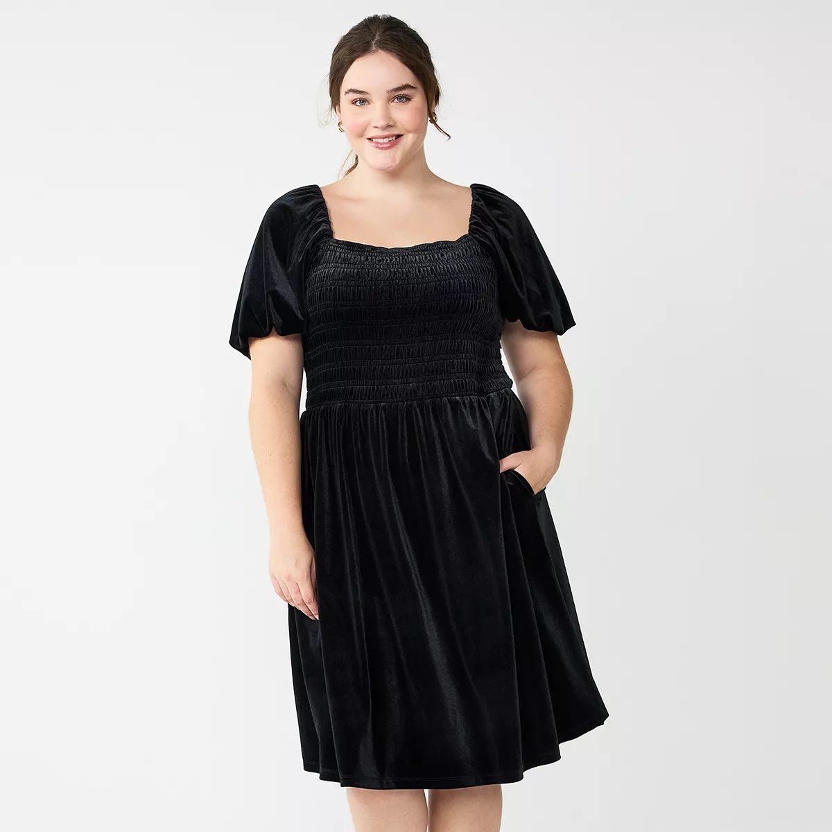 Plus Size DRAPER JAMES RSVP™ Short Sleeve Velvet Dress | Kohl's