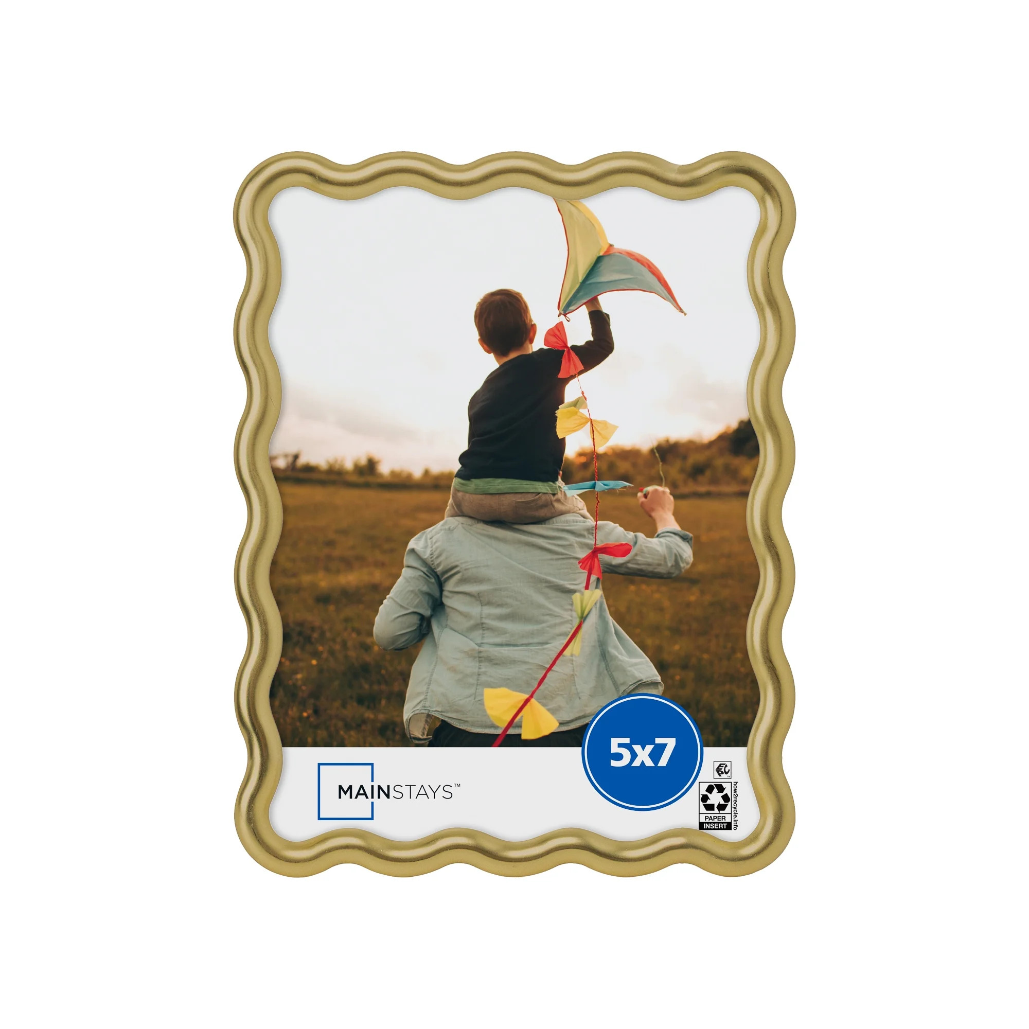 Mainstays 5x7 Picture Frame – Gold Wavy Tabletop Photo Frame | Walmart (US)