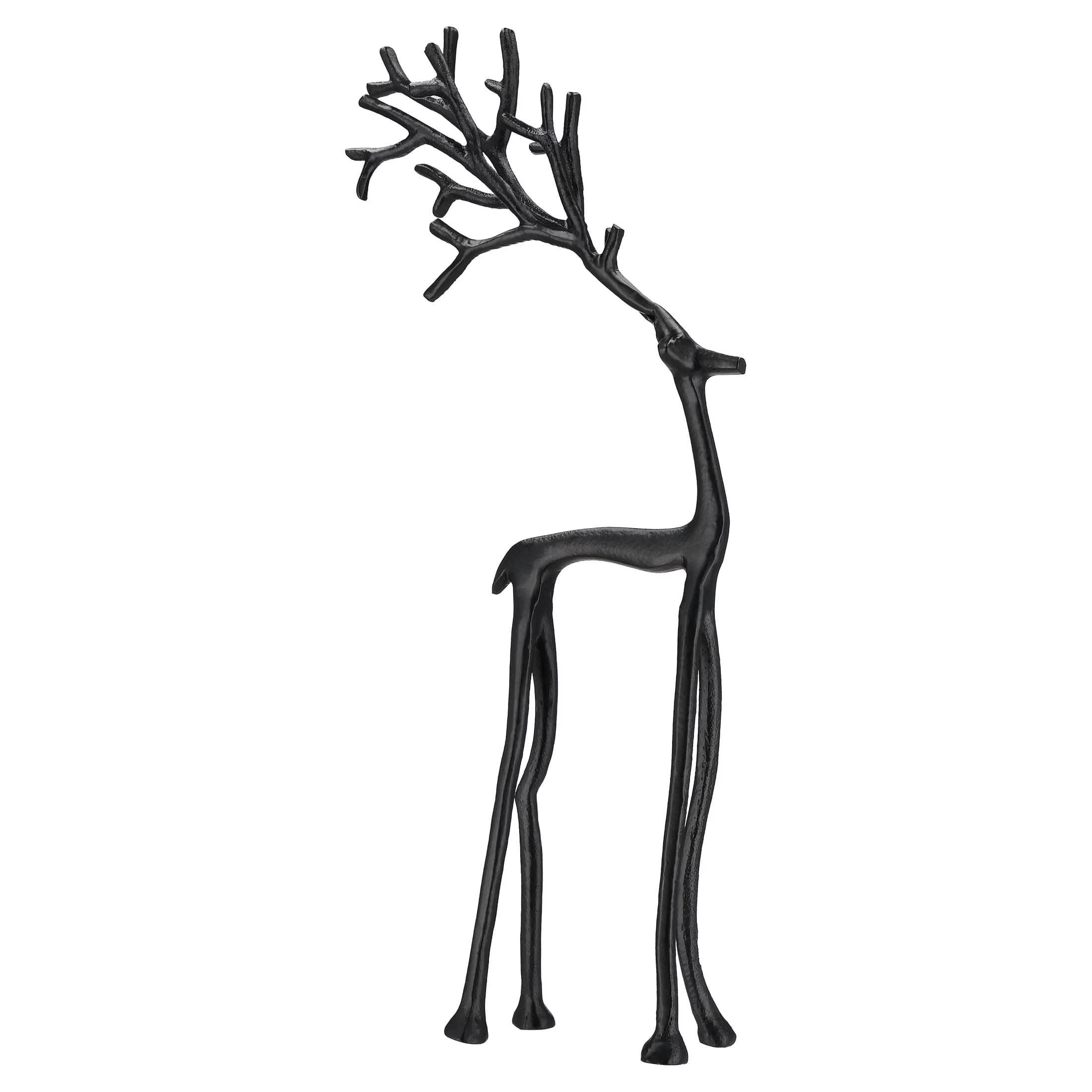 Large Metal Standing Deer Christmas Decoration, Black, 15.8", by Holiday Time | Walmart (US)