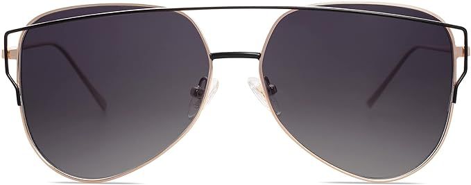 SOJOS Oversized Sunglasses for Women, Trendy Double Bridge UV400 Protection Lens Women's Shades S... | Amazon (US)