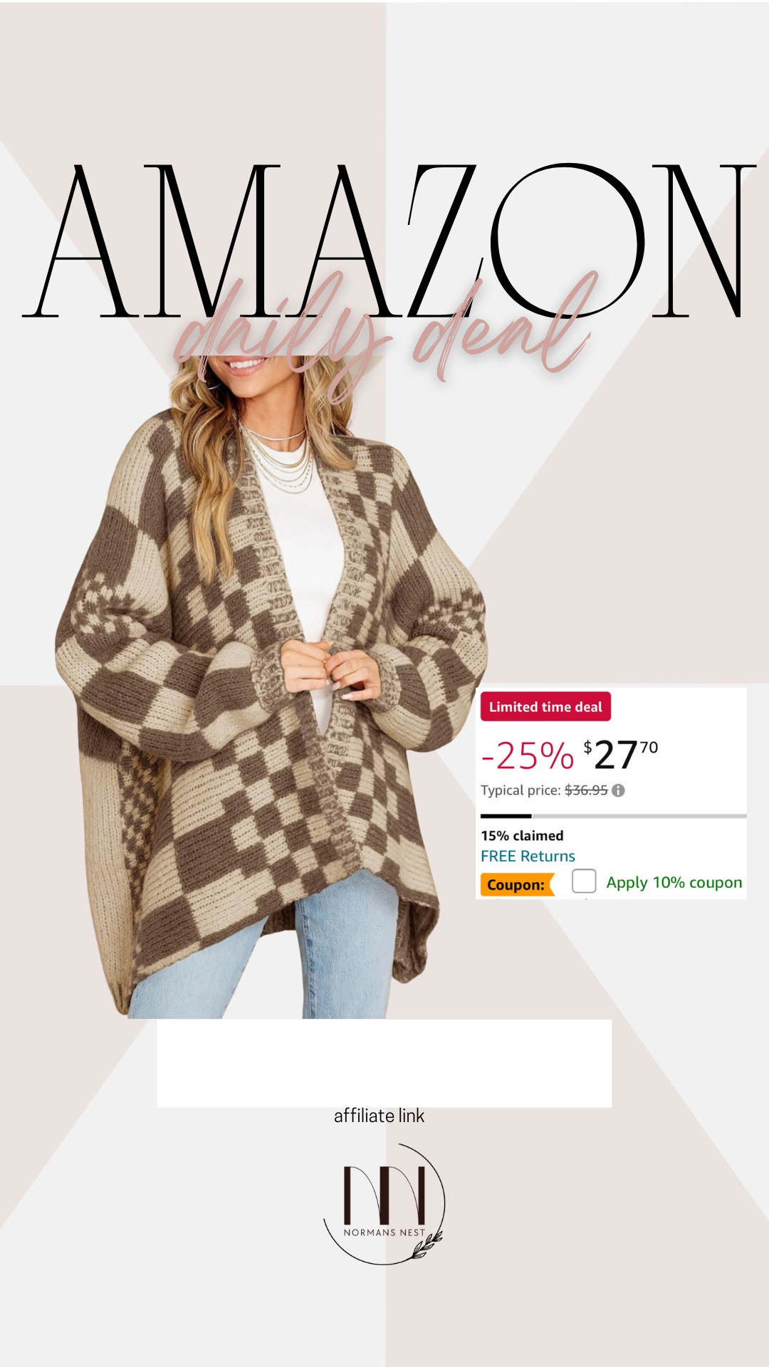 Under $25 after you clip the coupon on this cute checkered sweater!!

#LTKMidsize #LTKSaleAlert #LTKSeasonal